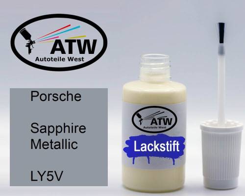 Porsche, Sapphire Metallic, LY5V: 20ml Lackstift, von ATW Autoteile West.